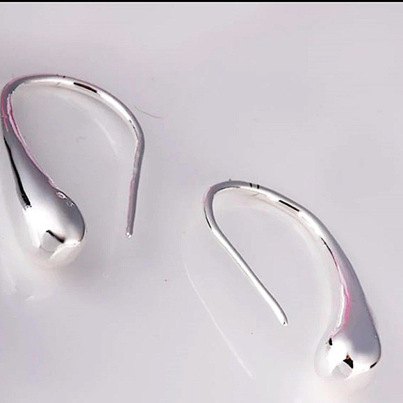 Sterling Silver Tear Drop Geometric Matching Necklace Bracelet Earrings Set - Picture 14 of 15